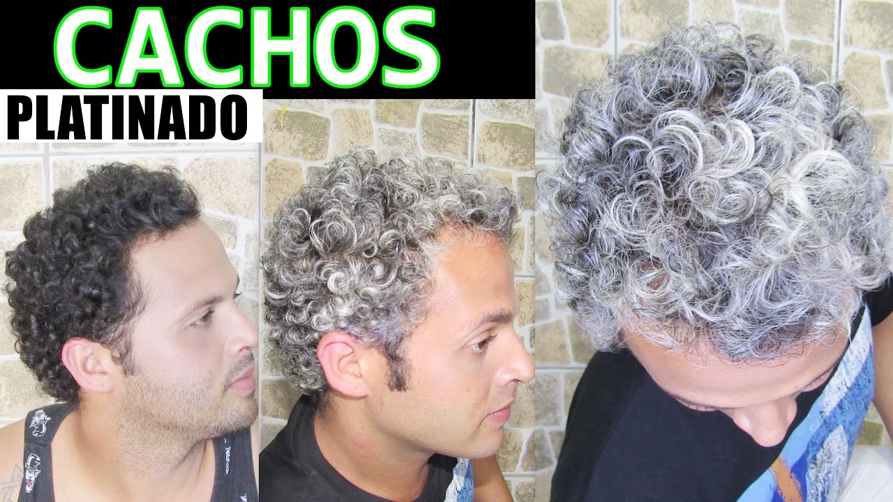 luzes em cabelo masculino cacheado