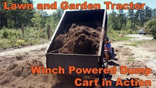 In this video we test and try out our winch powered dump cart. Watch the entire build process: https://www.youtube.com/watch?v=