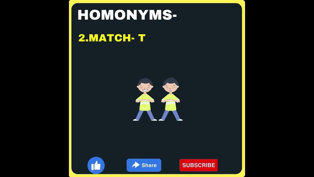 Homonyms Part 9 Difference between Match and Match YouTube