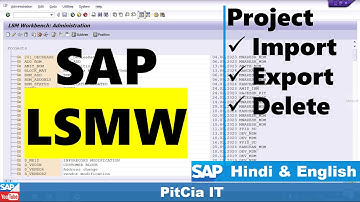 Project Import & Export in LSMW, Delete project in lsmw | #lsmw  SAP @PitCiaIT