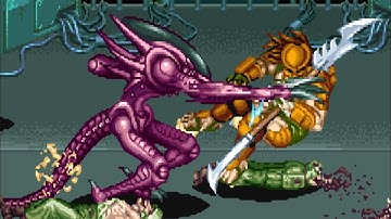 Alien Vs. Predator - All Bosses (No Damage + Ending) ARCADE