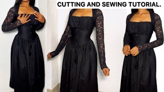 How to Cut and Sew this Stylish Milkmaid dress with Gathered Basque Waistline.