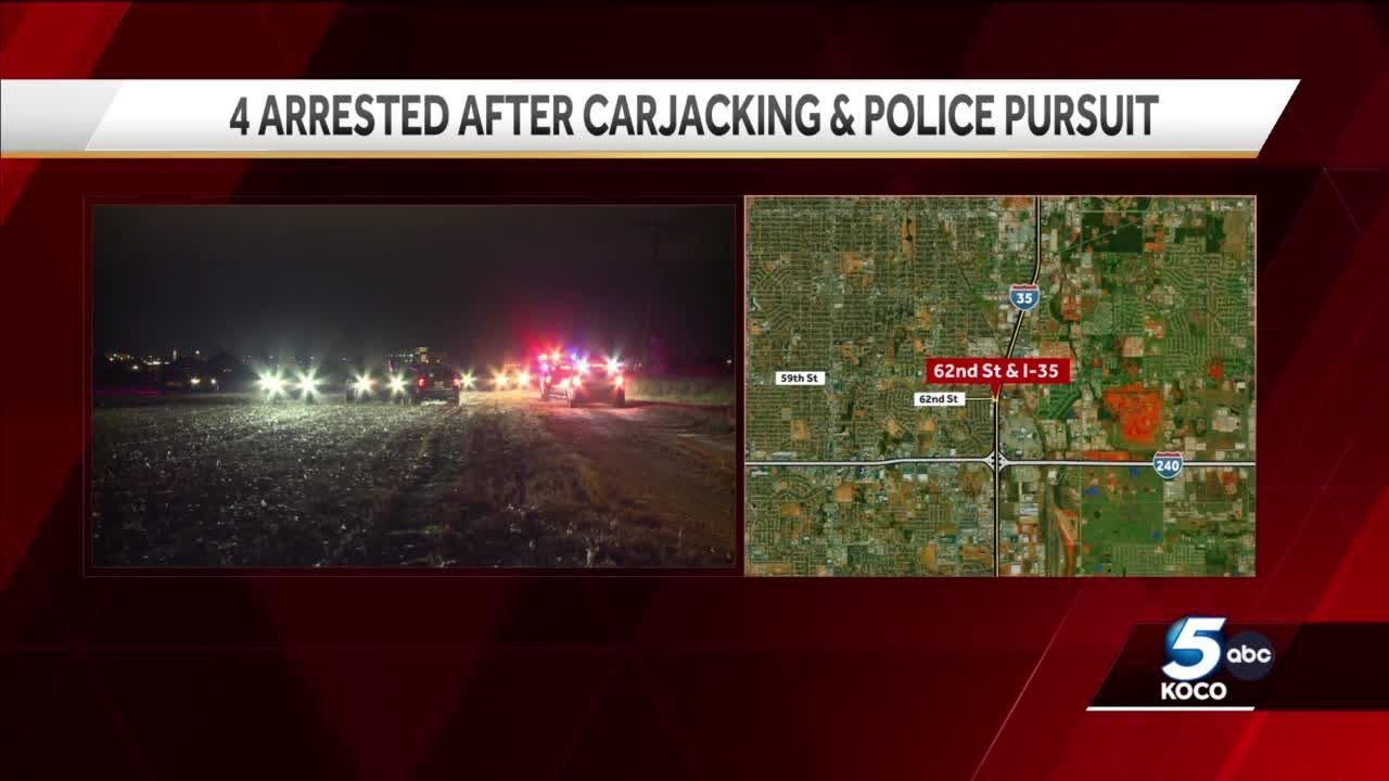4 in custody after carjacking, police chase in Oklahoma City - YouTube