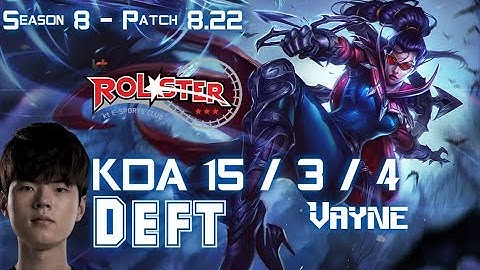 KT Deft VAYNE vs PYKE ADC - Patch 8.22 KR Ranked