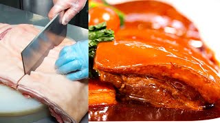 【デカ盛り中華】巨大な豚バラ肉を使ってトロトロの角煮（2kg）を作る！ / Make a giant Braised Pork Belly （Kakuni）