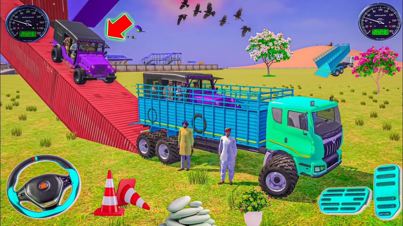 🚓 Police Jeep Loading on Truck via Ramp 🚛 | Realistic Transport Simulation | Game Scene