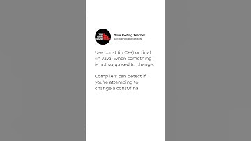 Use const (in C++) or final (in Java) when something is not supposed to change.  Compilers can de...