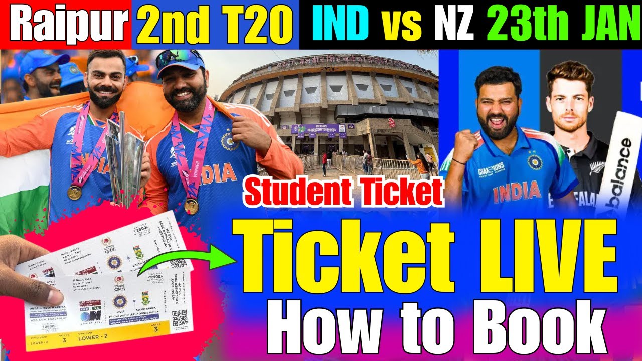 Raipur 2nd T20 IND vs NZ Series Ticket Booking Process.23th Jan 2026 ...