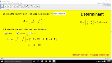 how to construct determinant 2 by 2  matrix   use GeoGebra