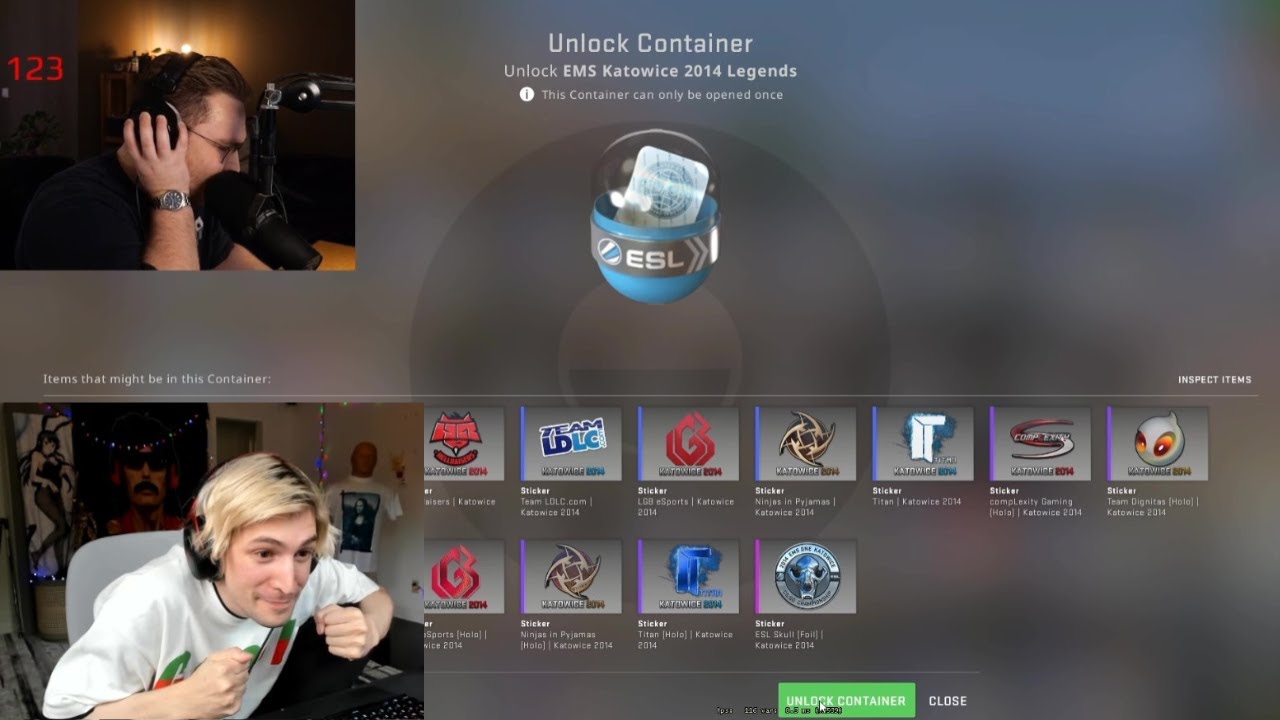 xQc reaction to $12K CS:GO Capsule opening - YouTube