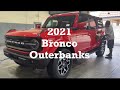 2021 Bronco Outerbanks Race Red 4 Door Soft Top Interior and Exterior Walkaround
