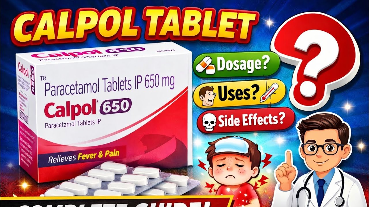 Calpol Machine CALPOL 650 MG Tablet Uses, Dose, Side Effects | Fever & Pain Relief ...