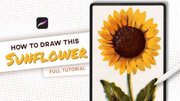How to draw this Sunflower 🌻 Procreate Full Tutorial