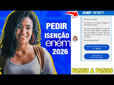 TUTORIAL ISENÇÃO ENEM 2026 ATUALIZADO!