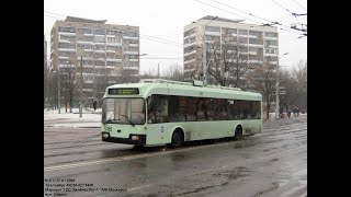 Минск, поездка в троллейбусе БКМ-321, парк.№ 5486, марш.2 (03.06.2023)