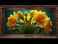 هنر دیواری گل نرگس با کیفیت 4 پس زمینه تلویزیونی گل های بهاری روشن حلقه ۹۰ دقیقه ای