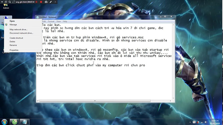 Cách tối ưu hóa win 7 de choi game lmht