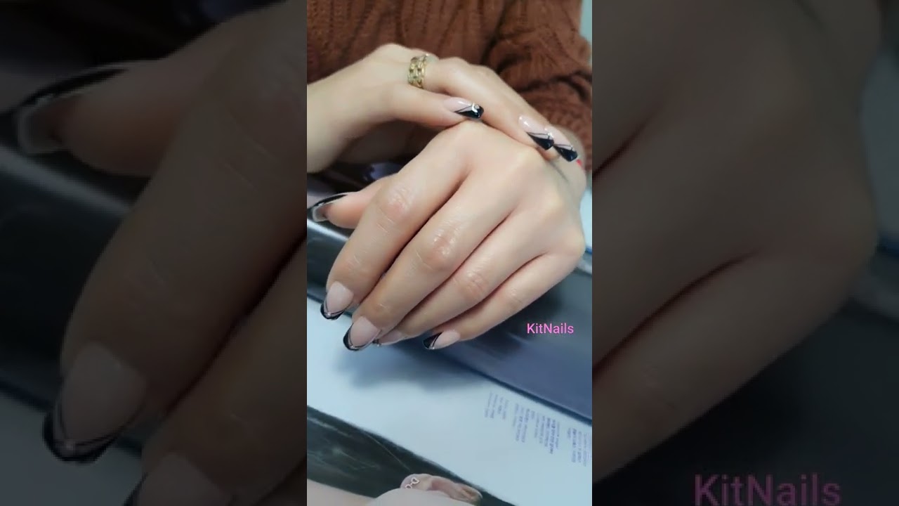 BEST Black French manikure / Nail art Design Ideas