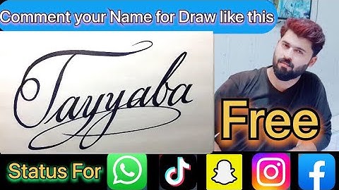 Tayyaba Name Signature Calligraphy Status | How to Cursive write with cut Marker #tayyaba @tayyaba