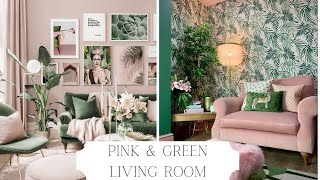 Pink & Green Living Room |  Home Decor Inspiration | And Then There Was Style