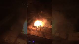 Пожар на Татищева 111. сгорел дом 23.01.2018. Вид из окна 15 этаж. 😱