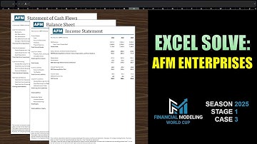Three-Statement Models!  Excel Solve: AFM Enterprises (Financial Modeling World Cup 2025)