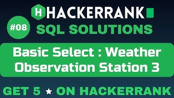 Weather Observation Station 3 | SQL SOLUTIONS | Get 5 🌟 on HackerRank | SQL Tutorial ✅ @AzharEdTech