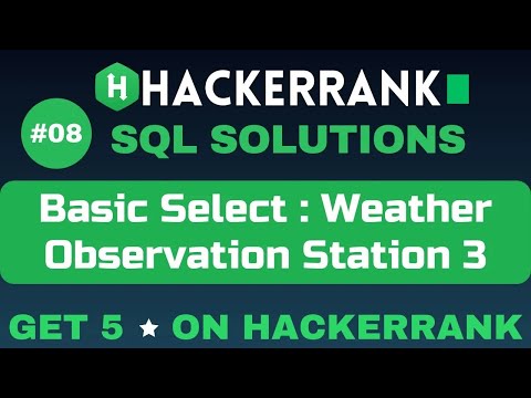 Weather Observation Station 3 | SQL SOLUTIONS | Get 5 🌟 on HackerRank | SQL Tutorial ✅ @AzharEdTech