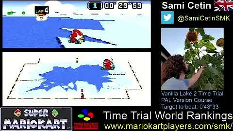 Super Mario Kart SNES Time Trial PAL Vanilla Lake 2:   0'47"89 by Sami Cetin