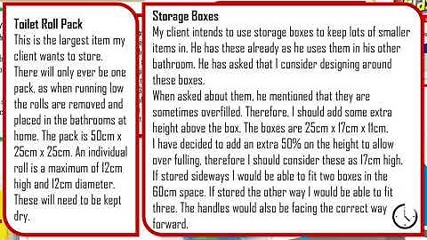 iGCSE DT Folder Guide - Task 6   Storage Requirements Research