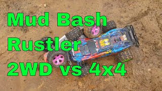 Traxxas Rustler VXL vs 4x4 - Mud Bash Remix - 