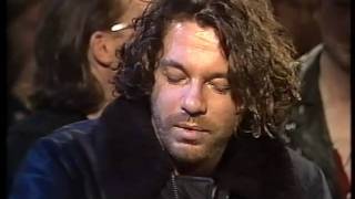 Video thumbnail of "INXS swedish tv 1992 beautiful girl, interview and taste it"