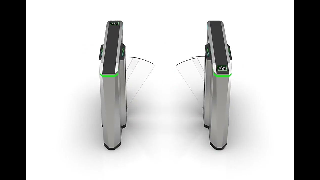 900mm Wide Handicapped Lane Pedestrian Barrier Door Acrylic Wings Flap Turnstile Gate