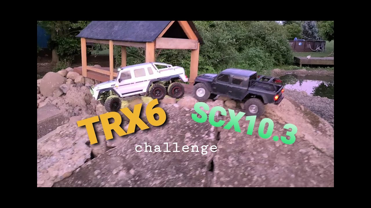 traxxas trx6 vs Axial scx 10.3 Cheerio crawling game 😁 worth a