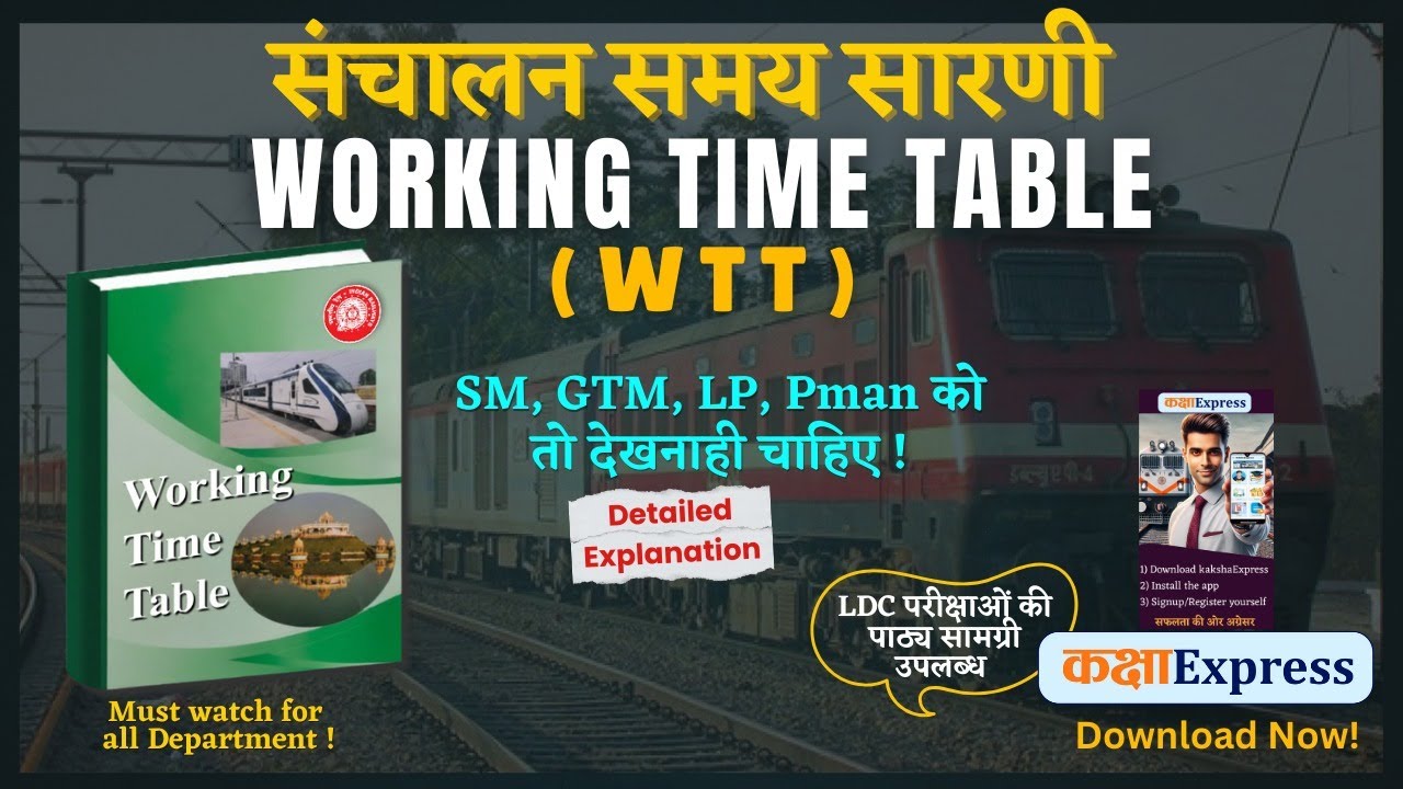 Working Time Table(WTT) - Indian Railways Indian Railways-Detailed description 