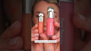 Peach blush vs Pink blush ✨ which one do you like better? #makeupshorts #blush #rarebeauty