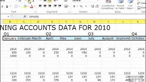 MS Excel 2010 Tutorial -  Modifying Typeface - Font Size - Colors