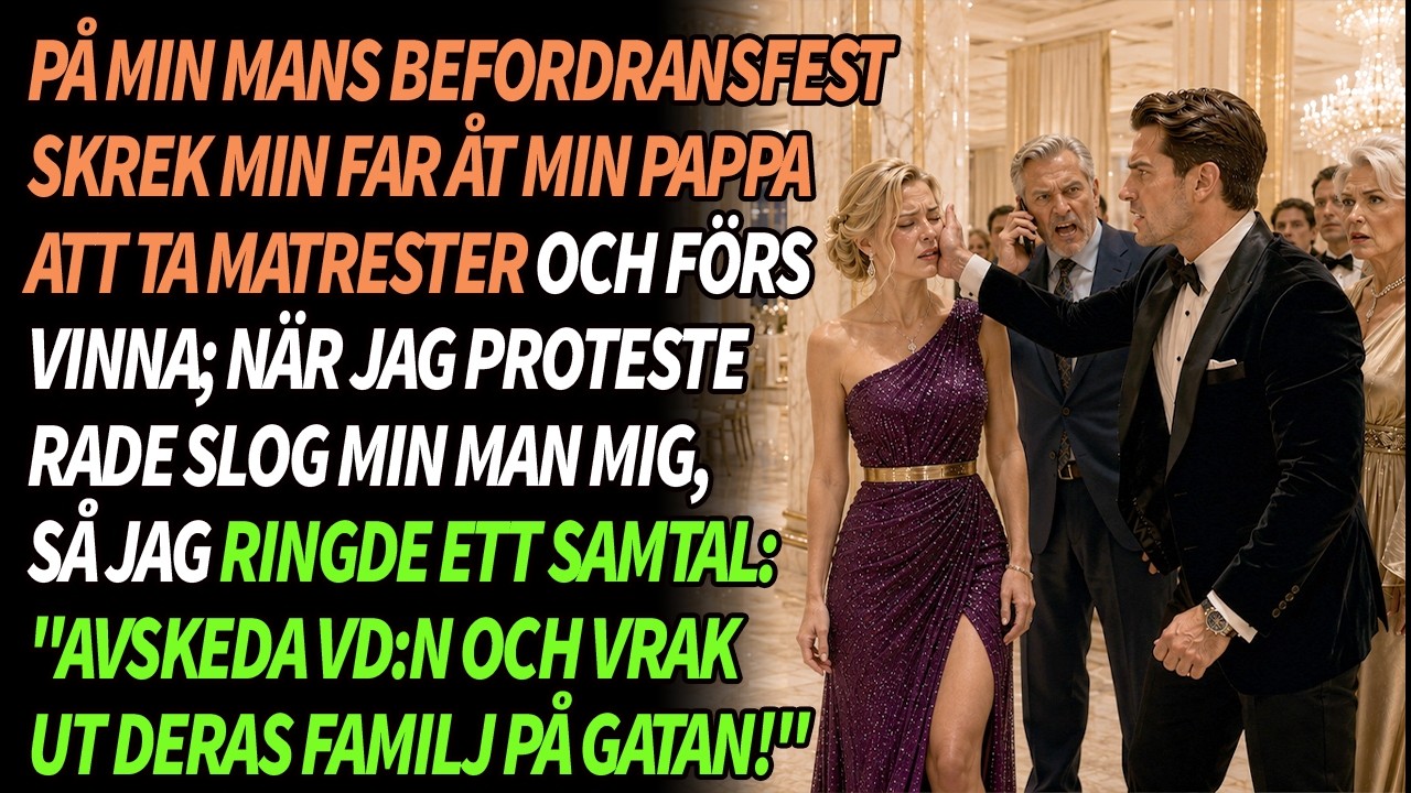 Jag kände hur blodet rann från min munvinkel när min man slog mig framför hundratals gäster – på sin egen befordringsfest. Minuten innan hade han kallat min far för tiggare och sagt åt honom att...