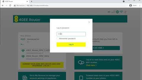 Web admin interface of the EE 4GEE HH70VB router.
