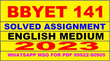 bbyet 141 solved assignment 2023 | bbyet 141 solved assignment in hindi 2022-2023 | bbyet 141 2023