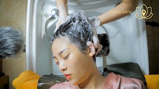 ASMR SCALP MASK Hair Wash with Heavy Rain & Thunder Outside