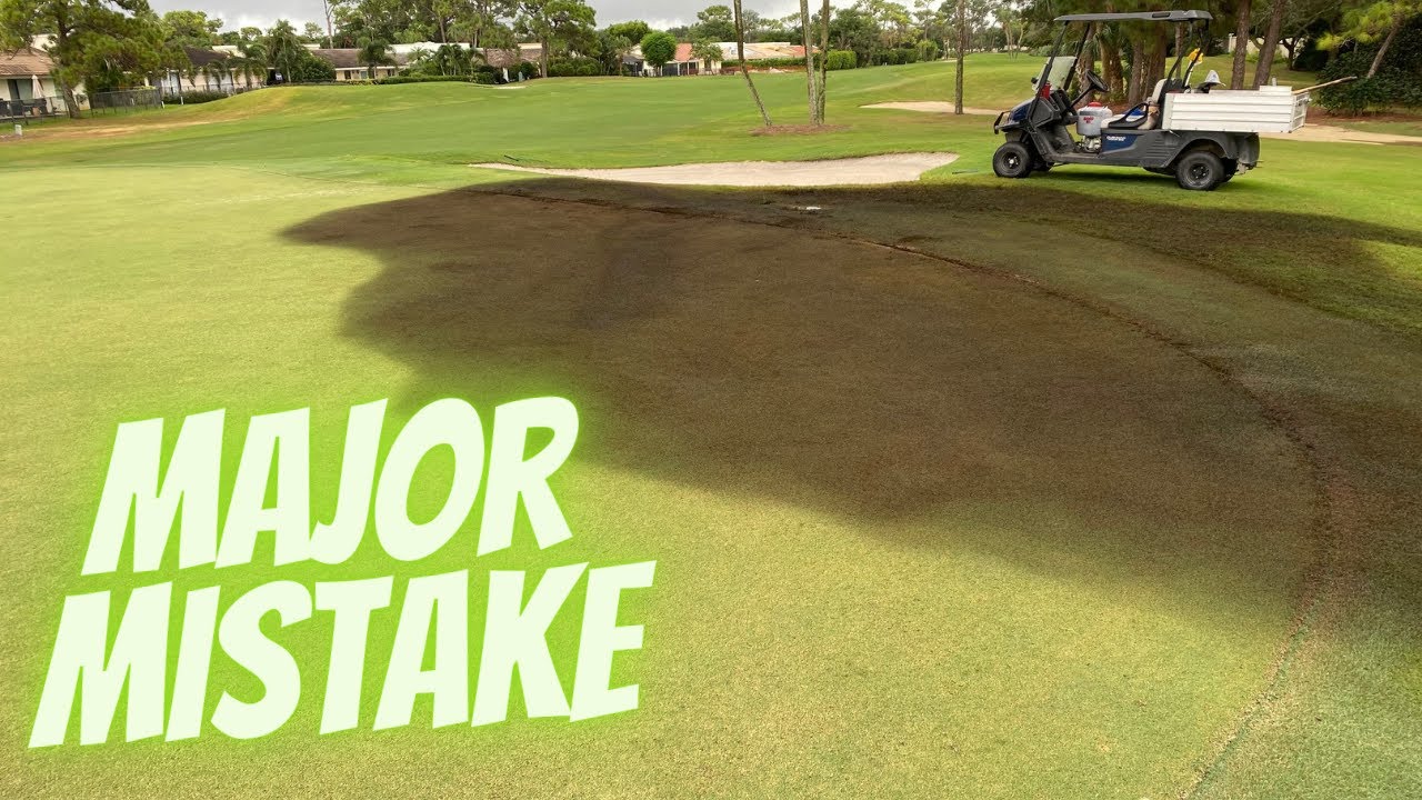 Hydraulic Oil Leak on Grass Major Mishap on Green Golf Course