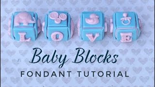 How to make fondant letter baby blocks How To Cake Tutorial 