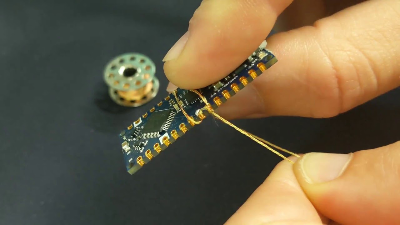 SewIY conductive thread and castellated pads