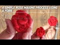 Easy Flower embroidery ,Rose flower making process using a frok