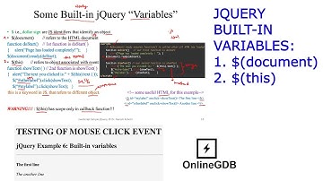 JavaScript | Builtin jQuery variables | $(document) $(this)