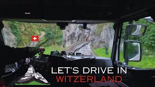 POV Truck driving: Rüthi to Zoll AU, Switzerland 🌧️