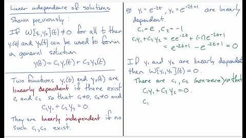 Linear independence of ODE solutions