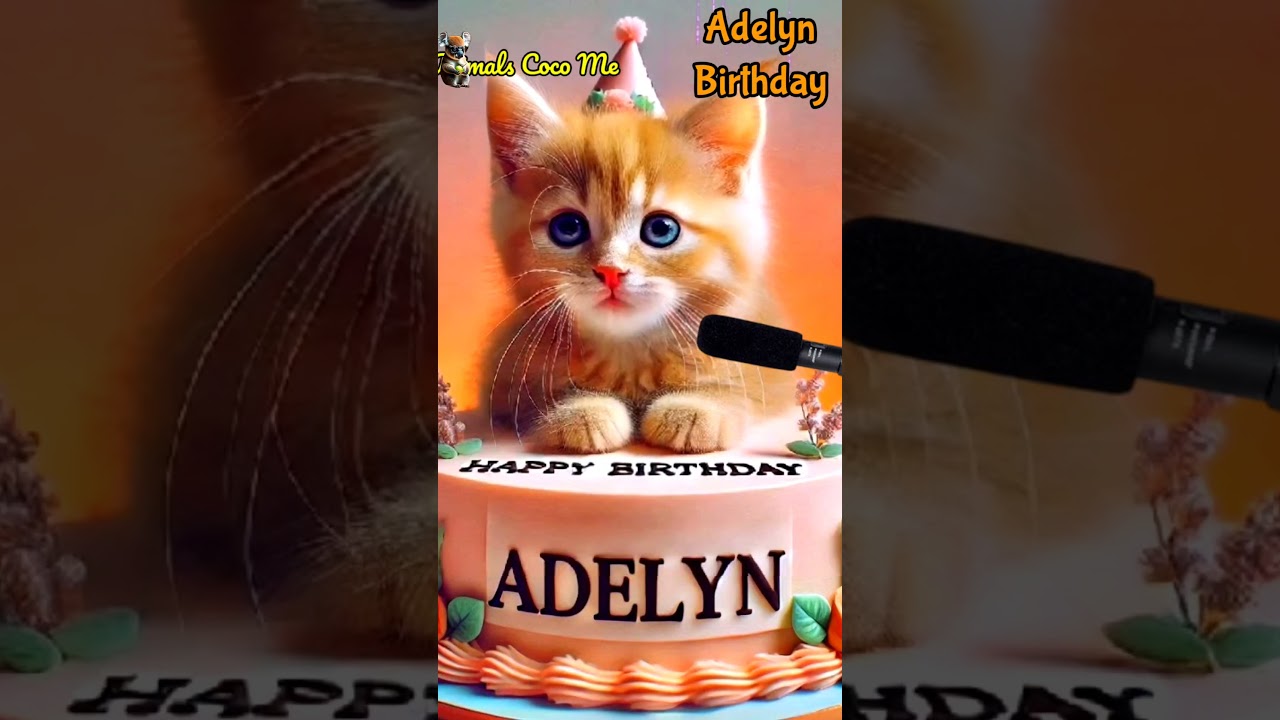 ADELYN HAPPY BIRTHDAY | HAPPY BIRTHDAY SONG WITH NAMES | Adorable Cute Cat 😺  