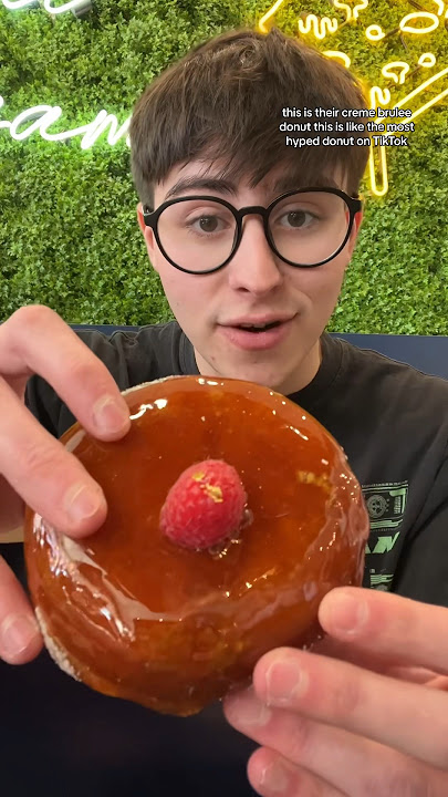 Trying The VIRAL Crème Brûlée DONUT 🤤🍩 #foodie #explore #donuts #daily #viral #shorts #reels
